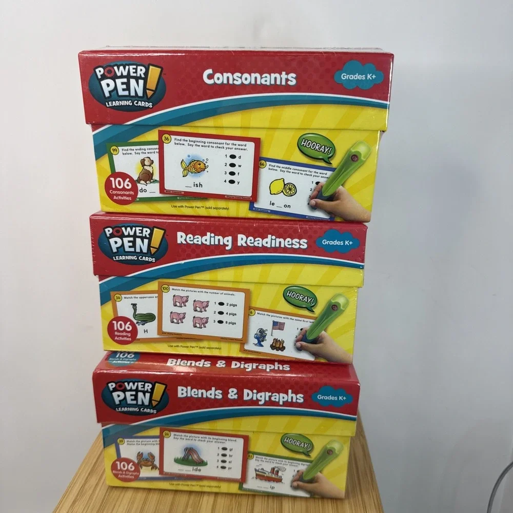Lot 3 Power Pen Learning Card Sets Teacher Language Reading Grade K+ Homeschool